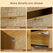 Rattan 7 Drawer Dresser for Bedroom,55" Wide,Natural Oak,Modern Chest of Drawers with 7 Large Storage Space and Curved Edge Design, 7 Drawer Large Dresser for Bedroom