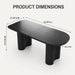 63-Inch Black Oval Dining Table for 4-6 People, Modern Kitchen Table with Thick Engineered Wood Top, Fluted Double Pedestal Base, Rounded Edges, Table Only