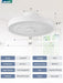 20 Inch Low Profile Ceiling Fan with Light, Led Bladeless Ceiling Fans, Remote Control Enclosed Flush Mount Ceiling Fan with Timming, 3000-6000K, 6 Wind Speed, 3000LM, 57W-White