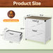 2 Drawer Lateral File Cabinet WhiteLockingSystemA4