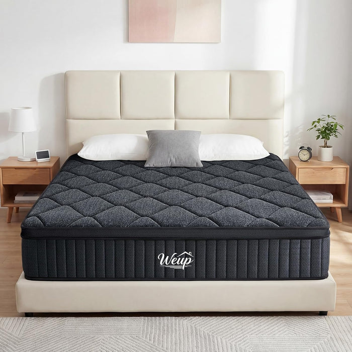 Queen Mattress 12 Inch, Firm Hybrid Memory Foam Mattress in a Box with Individual Pocket Springs, Pressure Relief, Motion Isolation, Fiberglass Free, Certipur-Us Certified 80"X 60"(Gray)