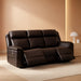 Genuine Leather Power Recliner Sofa, Wall Hugger Reclining Sofa with Drop down Table, Power Headrest, Drawers, Charging Ports, Reclining Sectional Couch for Living Room, RV, Dark Brown