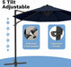10Ft Cantilever Patio Umbrella, round Large Outdoor Umbrella with 360-Degree Rotation, Hanging Offset Market Sun Umbrella, Easy Tilt and Heavy-Duty Frame, for Patio Backyard Garden, Navy Blue