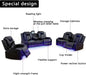 Multifunction Power Recliner Couch Set with LED Light, Storage Console, Cup Holders, USB Charging Port (3Piece, Black)