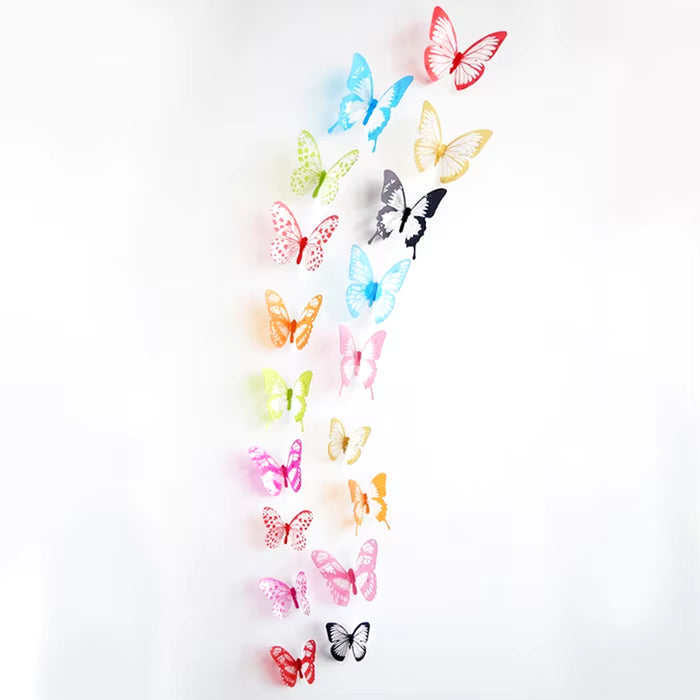 18Pcs/Set 3D Crystal Butterfly Wall Sticker Beautiful Butterflies Art Decals Home Decor Stickers Wedding Decoration on the Wall