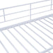 Full over Full Metal Bunk Bed with Storage Ladder and Wardrobe, Modern Iron Bunk Bed Frame with Built-In Shelves and Guardrails for Bedroom, White