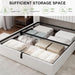 Full Size Lift up Storage Bed Frame, Velvet Upholstered Platform Bed Frame with Wingback Headboard, Hydraulic Storage, No Box Spring Needed, White