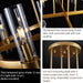 12 Light Brass round Chandelier 36" Wagon Wheel Chandeliers for Dining Room Light Fixture Clear Glass Tube Chandelier Modern Farmhouse Chandeliers for Livingroom Foyer, Bulb Included