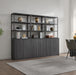 Fluted Book Shelf with Doors 75" Tall Bookshelf with Storage | 6 Tier Large Bookcase with Bottom Cabinet - Modern Metal Book Case for Living Room, Home Office, Kitchen, 3 Pieces