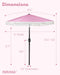 6 Ft Fringe Patio Umbrella - Outdoor Umbrella for Patio, Pool, Table, Garden, & Deck, Push Button Tilt Pole - Fashionable Vintage Tassels - White