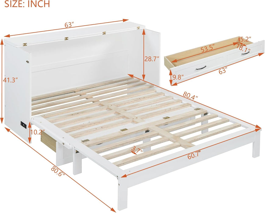 QueenSize Murphy Bed With IndustrialUSBPorts System