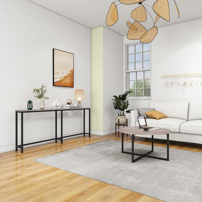 Sofa Tables Console Table with USB Ports,Behind Couch Table with Oulets & USB Ports,Narrow Entryway Table, Skinny Hallway Tables,Grey