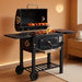 Charcoal Grills with Two Foldable Side Tables, 353 Sq.In Cooking Area Outdoor Smoke Barbecue Bbq Grill for Camping, Backyard Party, Patio, Picnic, Garden, Black,18"D X 43"W X 37"H