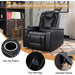 Black Power Recliner with USB, Cup Holders, Storage
