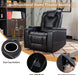 Black Power Recliner with USB, Cup Holders, Storage