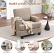 Yellowish Brown Accent Chairs With Armrest Storage