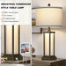 27Inch Tall Bedside Table Lamps with Charging Ports for Living Room,Traditional Lamp with Night Light for Bedroom Nightstand,Single Bronze