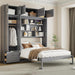 Queen Size Murphy ConvertiblePlatformBed GrayFinish