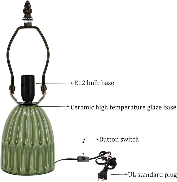 Tiffany Stained Glass Mushroom Table Lamp 12.5 Inch -Blue Peacock