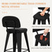 24" Bar Stools Set of 4, Black Faux Leather Barstools with Back