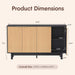 Natural Fluted Cabinet With Adjustable Shelves Storage