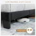 Queen Platform Bed Frame with Velvet Upholstered Headboard, Mattress Foundation with Strong Wooden Slats Support, No Box Spring Needed, Black