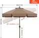 9Ft Olefin Valance Patio Umbrella Light Brown
