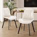 Upholstered Dining Chairs Set of 4, Modern Kitchen & Dining Room Chairs, Faux Leather, Sturdy Metal Legs, for Living Room, Cafe & Restaurant- White