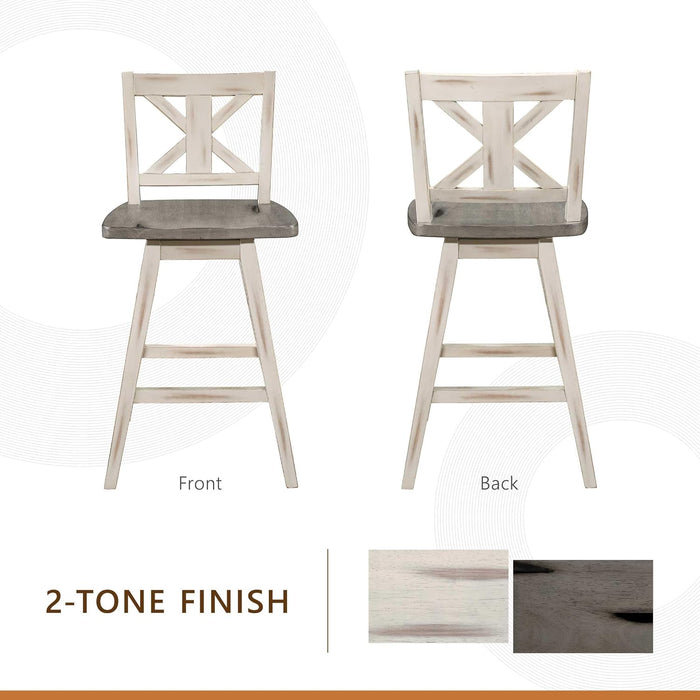 Amsonia Counter Height Swivel Barstool (Set of 2), White