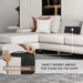 U-Shaped Sectional Sofa with Chaise, 4 Seats Chenille Fabric Sofa for Living Room, White