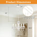 Small White 5-Light Crystal Chandelier, Modern Glass Chandelier Lighting Fixture, Small Chandelier for Bedroom, Dining Room, Living Room, Kitchen, Foyer, Girls Room Ceiling Light