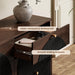 Arched Fluted Dresser for Bedroom 6 Drawers 55" Wide Walnut Black