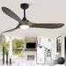 60 Inch Outdoor Ceiling Fans with Lights,Smart Wood Ceiling Fan for Alexa,Google & APP Control,Indoor/Outdoor,3 Blades,3Cct Dimmable,Deep Brown Walnut,Downrod Mount for Patio Porch