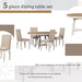 TREXM 5-Piece Farmhouse Dining Table Set Wood round Extendable Dining Table and 4 Upholstered Dining Chairs (Oak Natural Wood + Antique White)