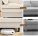 69 Inches Beige Overstuffed Ergonomic Chenille Sofa