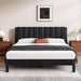 King Bed Frame with Piano Keys Headboard and Footboard, Metal Platform Bed Frames King Size, No Box Spring Needed, Easy Assembly, Steel Slats Support, Velvet Black