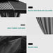10X10Ft Hardtop Gazebo with Nettings and Curtains, Heavy Duty Double Roof Galvanized Steel Outdoor Combined of Vertical Stripes Roof for Patio, Backyard, Deck, Lawns, Gray