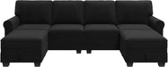 2-Piece Velvet Sectional Sofa with Chaise