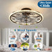 Caged Ceiling Fan with Lights Remote Control, 6 Speeds 3 Color Farmhouse Industrial Ceiling Fan with Light for Kitchen Bedroom Living Room