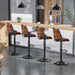 Swivel Bar Stools 2PCS, Adjustable Bentwood Barstools for Kitchen Counter | Modern PU Leather Upholstered Bar Chair with Back and Footrest, for Kitchen Island, Bar, Dining Room, Navy