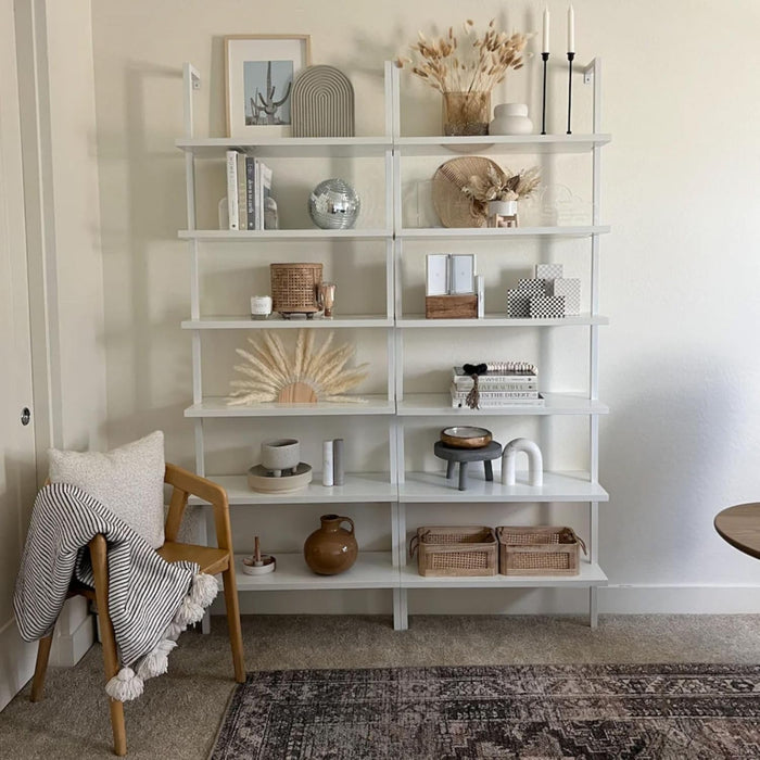 Matte White IndustrialGrade Bookshelf With Six Shelves