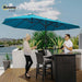 Extra Large 15 Ft Patio Umbrella, Double-Sided Wide Outdoor Umbrella with Crank Handle and Air Vents for Backyard, Deck, Pool, Market, Cream White