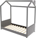 Twin Velvet Playhouse BedFrame NoBoxSpring Grey Finish