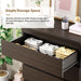 Modern 5 Drawer Dresser for Bedroom, 15" D X 23.7" W X 40.4" H in Simply Chest of Drawers (Brown)
