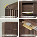 Fluted Drawers Dresser for Bedroom, Wood Dressers with Gold Handles, Modern Dressers with Wave Texture, Large Storage Chest of Drawers, Bedroom Dresser Organizer 55'' & 7 Drawers (Walnut)