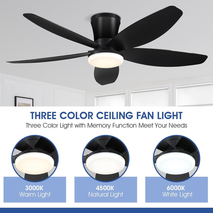 42-Inch LED Ceiling Fan With Remote-Control Low-Profile