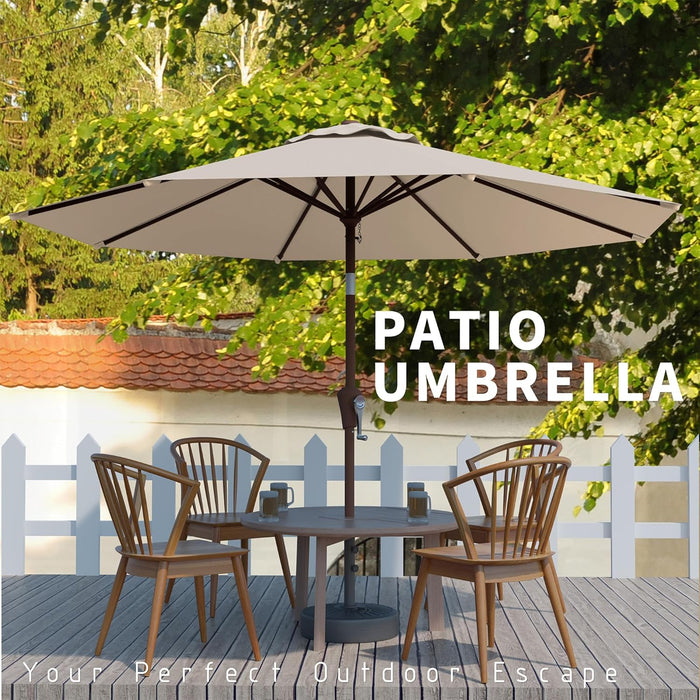 10FT Patio Umbrella, Outdoor Umbrella with Push Button Tilt and Crank, 8 Sturdy Ribs, UV Protection & Waterproof Market Umbrella for Pool, Backyard, Beach,Deck