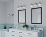 Archie Collection Three-Light Polished Chrome Clear Double Prismatic Glass Coastal Bath Vanity Light