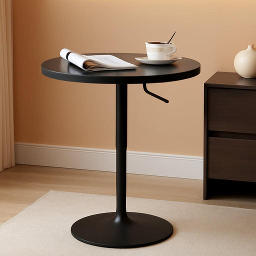 23.6'' round Pub Table, Adjustable Height Cocktail Tables for Events, Swivel High Top Table for Bistro, Kitchen, Restraurant, Indoor & Outdoor, Black