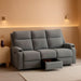 75'' Manual Reclining Sofa with Storage Drawer, 3 Seat Wall Hugger Recliner Couch with Cup Holders, Side Pockets, Chenille Fabric, Compact 3-Person Recliner for RV, Living Room, Apartment (Grey)